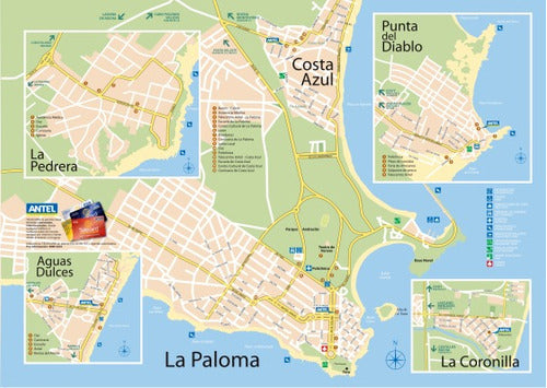 Mapa De La Paloma - Rocha - Lámina 45x30 Cm. 0