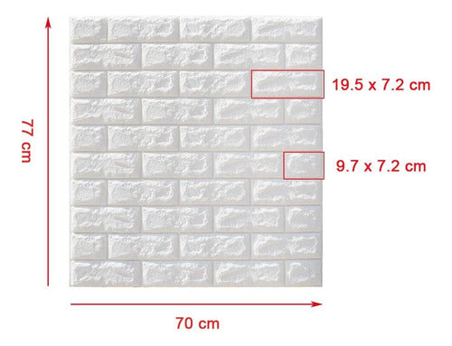 Ladrillo 10x Self-Adhesive 3D Brick Wall Panels 70x77cmx3mm 1