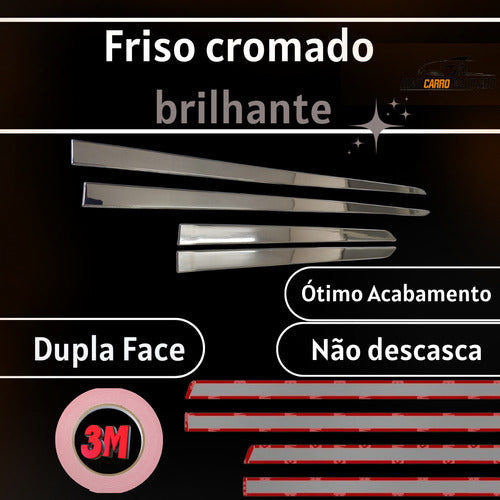 Friso Lateral Cromado Para Fiat Grand Siena 2014 4 Portas 3