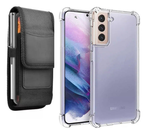 Generic Combo Funda Cinturón + Funda Transparente Para Samsung S21 FE 0