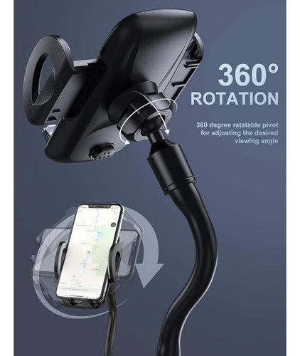 Sookity Car Cup Holder Phone Mount - 360° Adjustable Gooseneck Design 3