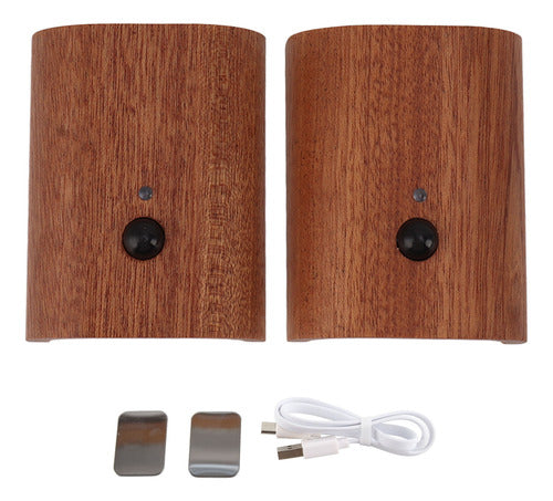 2 Unidades De Sensor De Movimento Night Wooden Usb Night 1