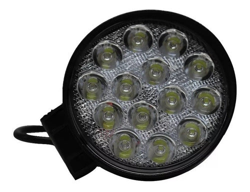 Lux Led Faro Auxiliar Led Redondo 14 Led 42w 4x4 Agro Off Road Agro 0