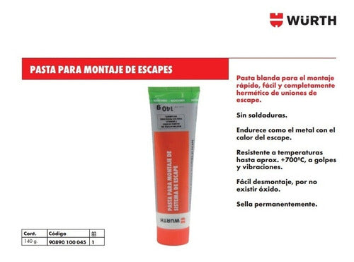 Würth Pasta Montaje Caño De Escapes 140 Gr 1