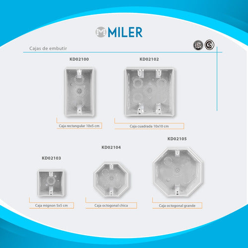 Kalop Caja De Luz Pvc Embutir En Seco Octogonal Grande X 5 1