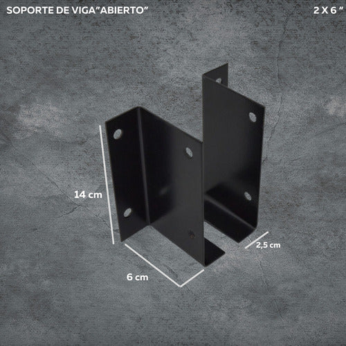 Soporte Caja Ajustable De Viga Tiranteria Madera 2x6 Sc 1