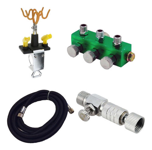 Helguera Kitn2a: Airbrush Support + Pressure Coupling + Adapter + Hose 0