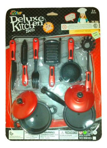 Sunmir Toys Deluxe Kitchen Set 10 Pieces Realistic Pots with Lid 0