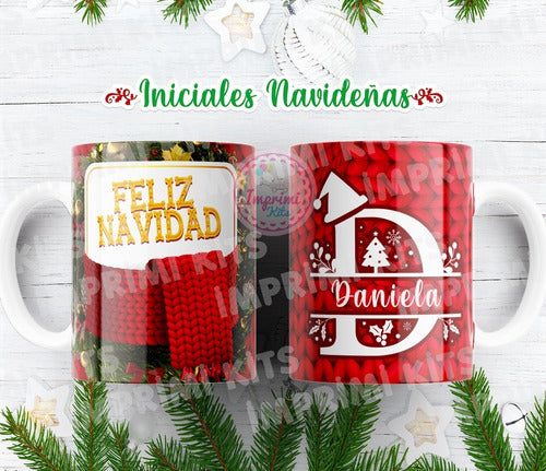 Diseños Navidad Tazas Alfabeto Diseño Sublimar Rojo #tn06 2