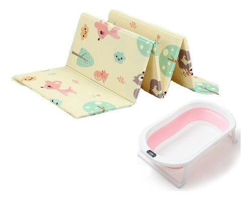 CLEVER Maternal Kit Baby Shower Bath Set + Anti-Impact Mat 0