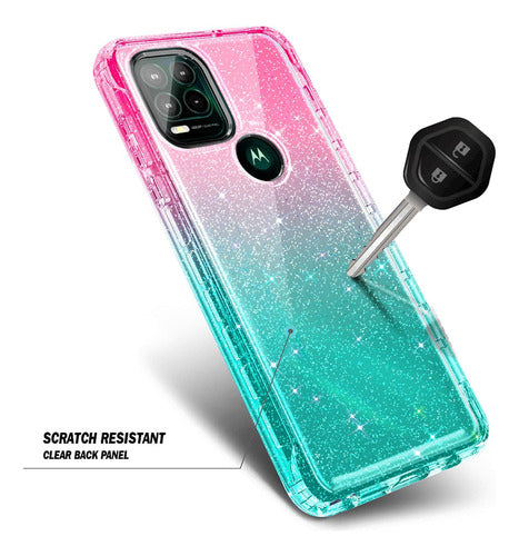 Fundas Para Motorola Moto G Stylus 5g Glitter Pink/aqua 4