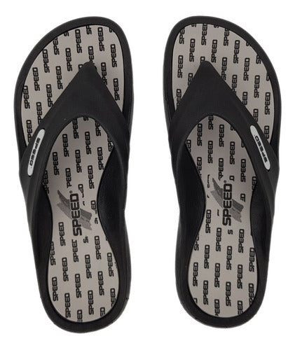 Speed 208 Men's Rubber Flip Flops - Black 1