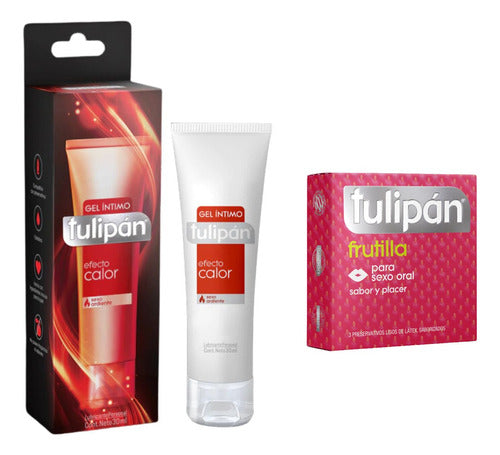 Tulipán Condom Pack with Warming Lubricant Gel 30ML 6