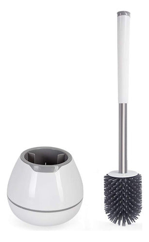 Boomjoy Toilet Brush and Holder Kit, Aluminum Handle, White 0