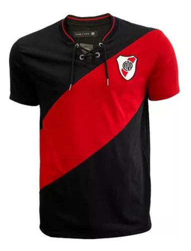 Official River Plate Retro Vintage Black T-Shirt 0