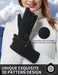 REACH STAR Women's Winter Touchscreen Gloves, 3 Finger Touch Screen, Double Layer Thermal Knit Lining 3