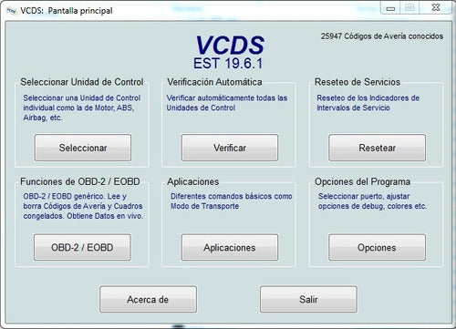 VAG-COM V19.6.1 Update Spanish - All Interfaces 0