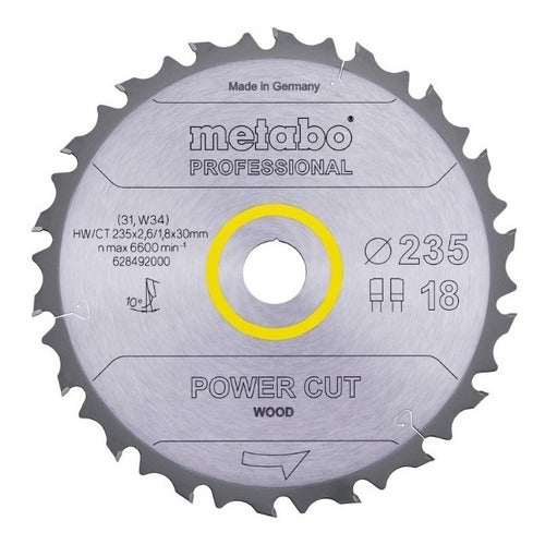 Metabo Power Cut Wood Circular Saw Blade 235 X 30mm 0