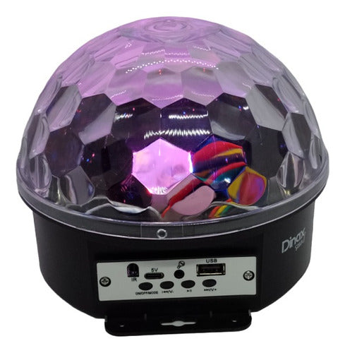 Dinax Bola Luz Led Rgb Audioritmica Usb + Parlante Bluetooth Dinax 0