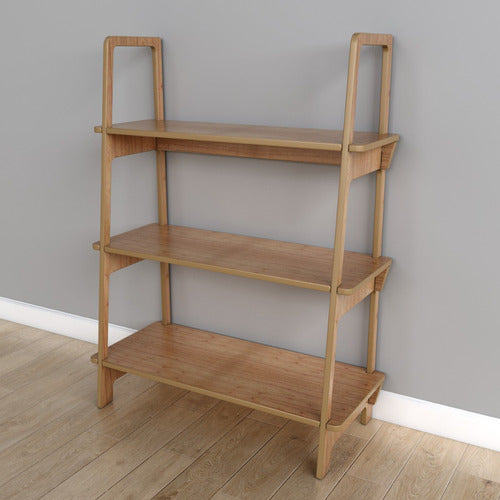 Scandinavian Nordic Low Oak Bookcase Shelf by El Gato que Piensa 0
