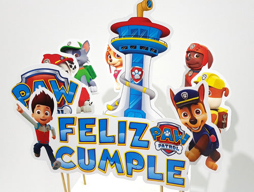 Adorno Torta Deco Feliz Cumple Paw Patrol Patrulla Canina 3