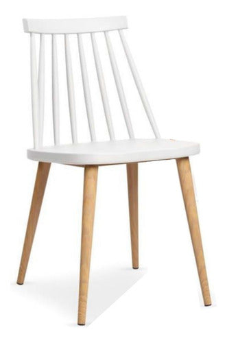 Unsi Home & Deco Windsor Style Dining Chair - White with Steel Legs 0