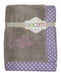 Bacati Love Girls Hello Plush Embroidered Blanket, Lilac/Grey 1