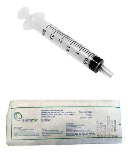 Disposable 3ml Needleless Syringe Luer Slip Box of 100 1