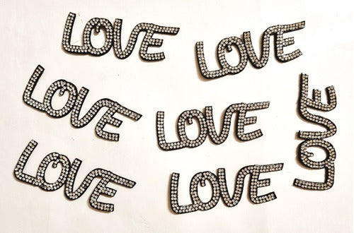 Aplique Termoadhesivo Love Con Strass X 2 Unidades Exclusivo 5