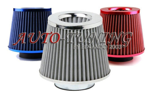 Racing Big Bi-Conical Air Filter for Competition - Red Blue V 0