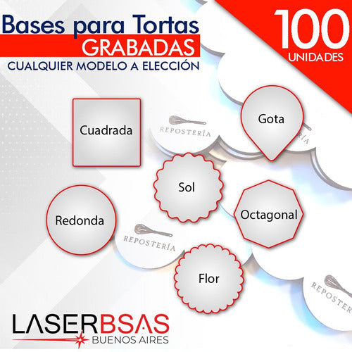 Base Para Tortas C/logo Fibro 22-23 Cm X100  Bt2223-fpl-100 0