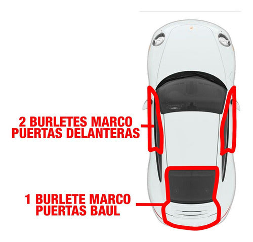 Norwing Combo Weatherstrips Corsa Premium 3-Door Gift Set - Combo Burletes Baul 3 Puertas Corsa Premium Regalo