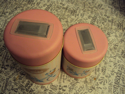 Set of 2 Sugar Canisters with Pour Spout Design Bike Divina 1