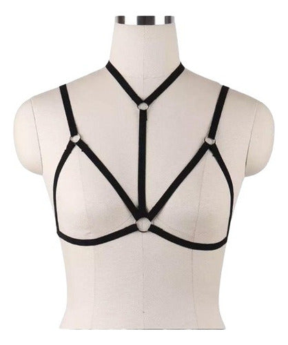 Triangle Harness with Choker and Adjustable Straps, Lingerie - Arcadia 0
