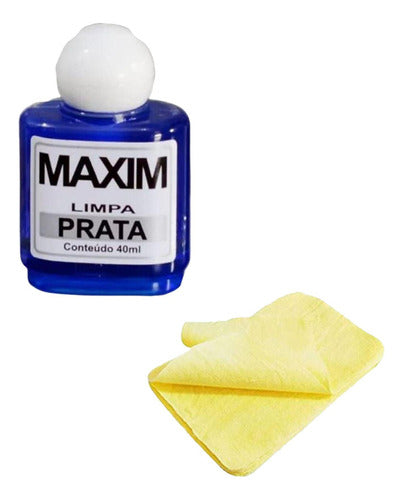 Kit 1 Limpa Pratas 925 Maxim 40ml + 1 Flanela Mágica 0