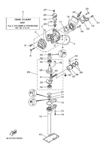 Yamaha Genuine Parts Cylinder Head Gasket for Yamaha 3hp 2-Stroke 2