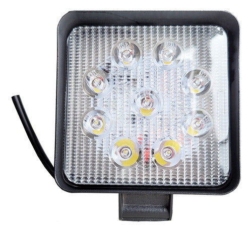 Square LED Spotlight 27W - Set of 2 - 4x4 Off Road Boat Agro Bar 2