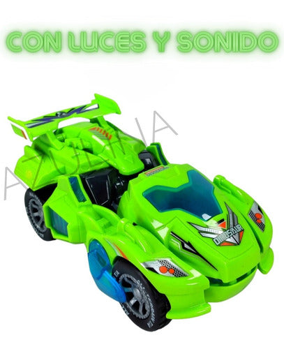 Dogman Dinosaurio Auto Transformer Tiranosaurio Luz 3D Música Pilas 2