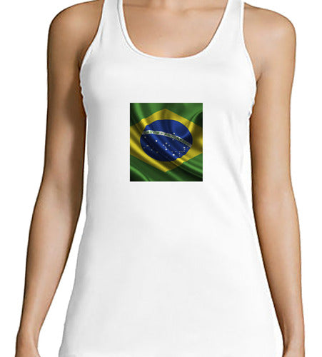 Tienda Cubik Women's Brazil Flag Order and Progress Tank Top 0