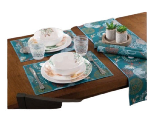 Jean Cartier Set of 4 Printed Faux Leather Placemat 0