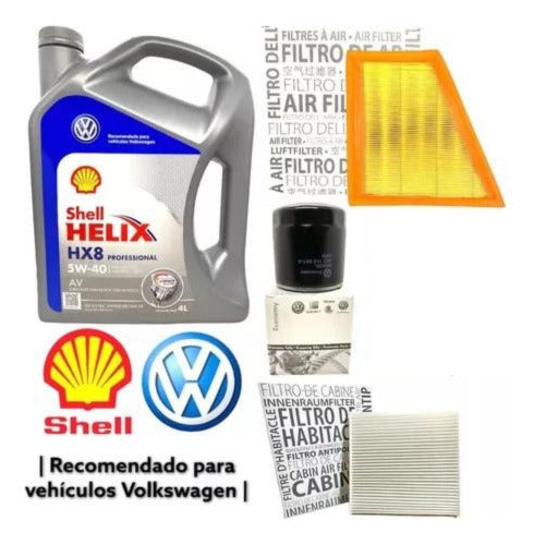 Volkswagen Kit 3 Filters + Shell Oil 5W40 Suran Gol Trend Voyage 0