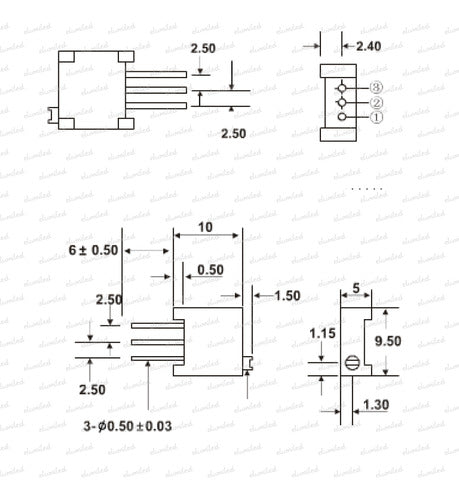 ELUMILED 4 Presets Trimpot 3296W 25 Turns 220 Ohm (221) 1