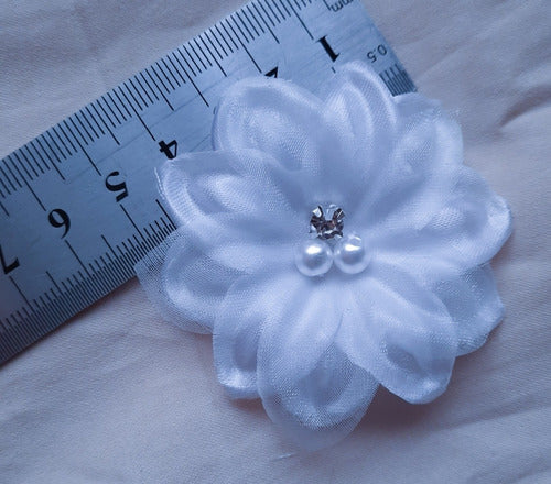 Flor Tecido  Para Porta Bem Casado Apliques Tiaras 20unidade 2