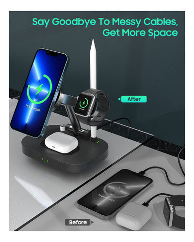 Timovo Wireless Magnetic Charging Station, Charging Stand 4 in 1 5