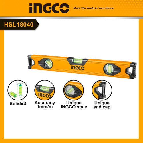 Nivel Aluminio (40cm) Ingco Hsl18040 Amarillo 1