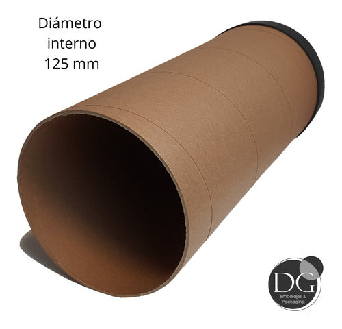 DG Embalajes 5b 5cm X 125mm Carton Tubes with Plastic Caps - Pack of 21 1