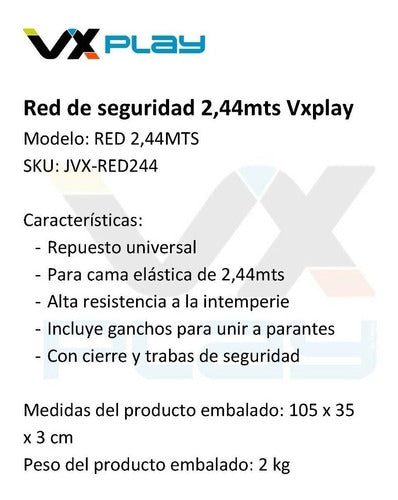 VX Play Red Cama Elastica De Proteccion 2.44mts Repuesto 1