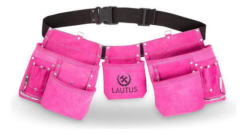 Lautus Pink Tool Belt with 11 Pockets 1