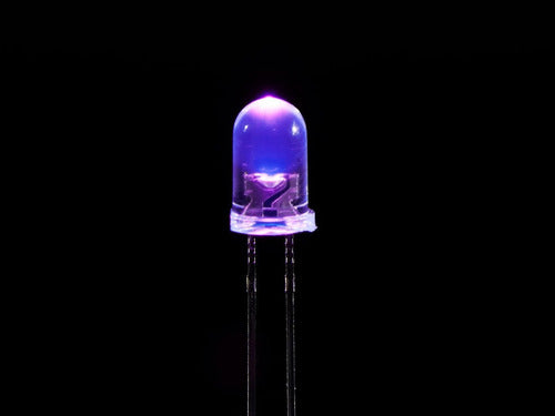 Pack of 10 High Brightness 5mm UV Violet LED Bulbs for Electronics Projects - HobbyTronica 1