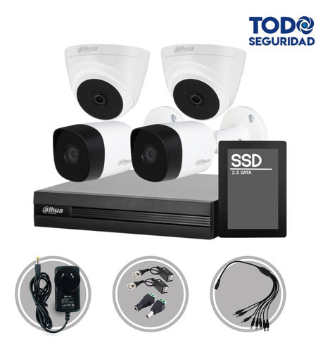 Dahua CCTV Security Kit - 4CH DVR HD + 4 720p Cameras + Solid State Drive 18